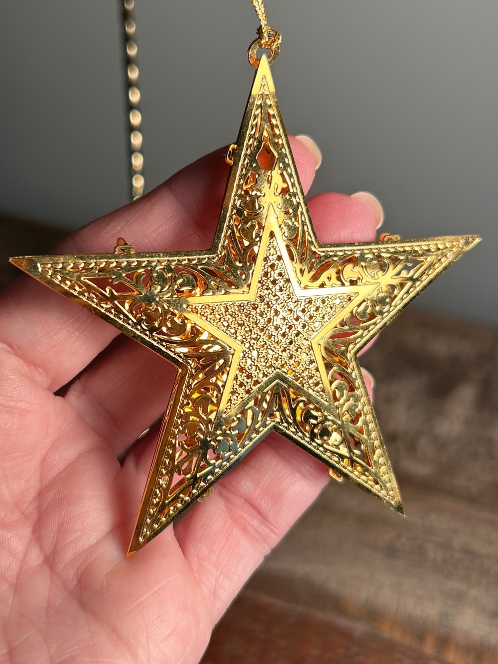 Vintage Baldwin Brass Elegant Star & Gold Plating Christmas Holiday Ornament
